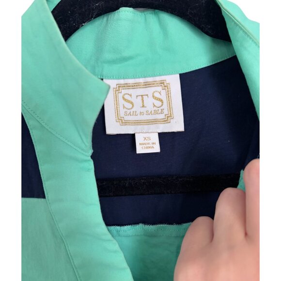 Tuckernuck Sail to Sable Shake It All Shift Dress in Mint Navy Color Block XS - Picture 3 of 6